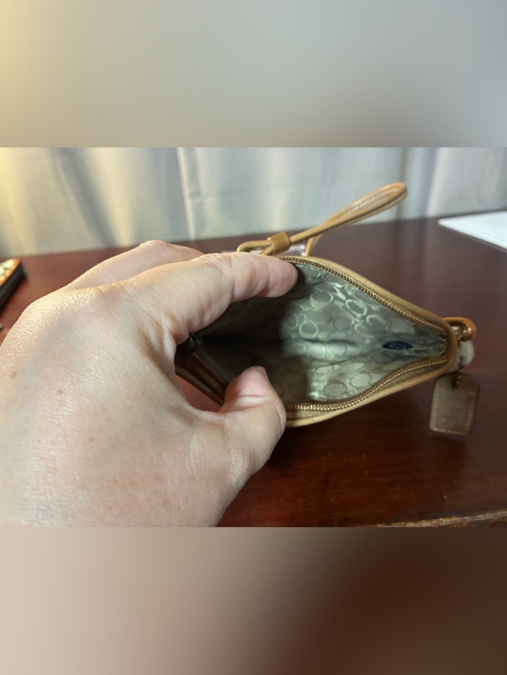 Coach Vintage Suede Shearling Wristlet - Picture 3 of 3